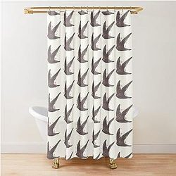 Cute Common Swift illustration Shower Curtain