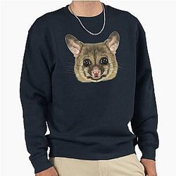 Illustrated Portrait of a Common Brushtail Possum Pullover Sweatshirt
