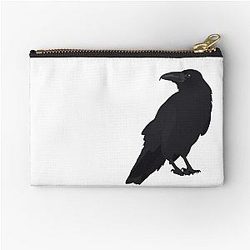 Common Raven Corvus Corax Zipper Pouch