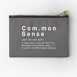 Funny Common Sense definition for geeks Zipper Pouch becomes: Funny Common Sense Definition for Geeks Zipper Pouch