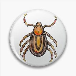 Common Dog Tick Watercolor Pin