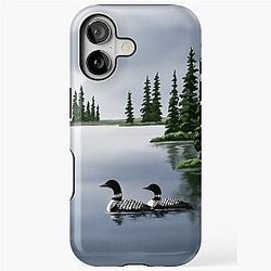 Common Loon on Cottage Lake iPhone Tough Case