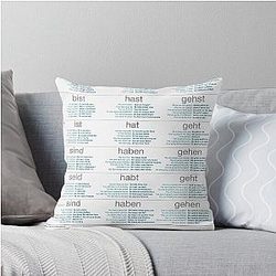 Learn German Common German Verbs Throw Pillow