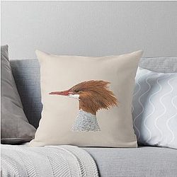 Female Common Merganser Throw Pillow