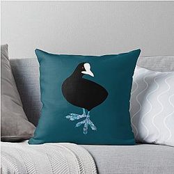 Common Coot Abstract Bird Throw Pillow