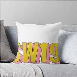 SW19 Wimbledon London Typography Gift Throw Pillow