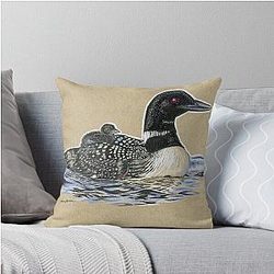 State Bird Series: Minnesota Common Loon Throw Pillow