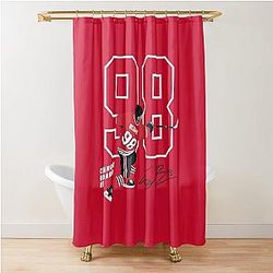 Connor Bedard Blackhawks Signature Art Shower Curtain