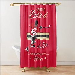 Connor Bedard Gold Gradient Calder Trophy Winner Signature Art Shower Curtain