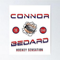 Connor Bedard 98 Hockey T-Shirt Bedard T-Shirt Bedard Hockey Hoodie Chicago Blackhawks Poster