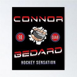Connor Bedard 98 Hockey T-Shirt Bedard T-Shirt Hockey Teen Chicago Hawks Poster