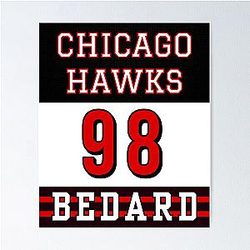 Connor Bedard 98 Hockey T-Shirt Connor Bedard Hockey Hoodie Chicago Hawks Bedard T-Shirt