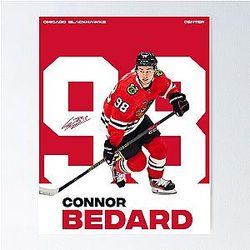 Connor Bedard minimalist poster