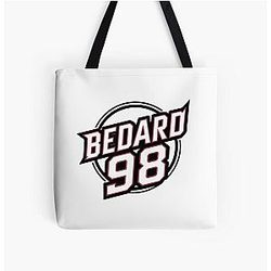 Connor Bedard 98 Hockey T-Shirt Hockey Teen Hoodie Chicago Hawks Bedard T-Shirt All Over Print Tote Bag