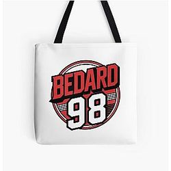 Connor Bedard 98 Hockey T-Shirt Connor Bedard 98 Hockey Hoodie Chicago Hawks Bedard T-Shirt All Over Print Tote Bag