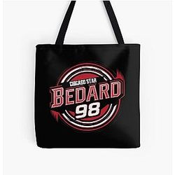Connor Bedard 98 Hockey Teen Chicago Hawks Bedard T-Shirt All Over Print Tote Bag
