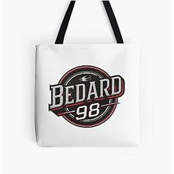 Connor Bedard 98 Hockey T-Shirt Connor Bedard 98 Hockey Hoodie Teen Hoodie Chicago Hawks Bedard T-Shirt All Over Print Tote Bag