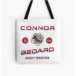 Connor Bedard 98 Hockey T-Shirt Bedard Chicago Hawks Tote Bag