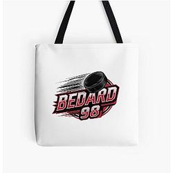 Connor Bedard 98 Hockey T-Shirt Connor Bedard 98 Hockey Hoodie Chicago Hawks Bedard T-Shirt Hoodie Teen All Over Print Tote Bag