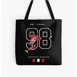 Connor Bedard Draft All Over Print Tote Bag