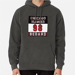Connor Bedard 98 Hockey T-Shirt Bedard T-Shirt Chicago Hawks Hoodie Pullover Hoodie