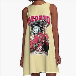 Connor Bedard Hockey Legend Retro Graphic Limited Edition A-Line Dress