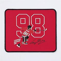 Connor Bedard Blackhawks Signature Art Mouse Pad