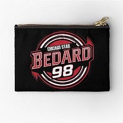 Connor Bedard 98 Hockey T-Shirt Connor Bedard Hockey Hoodie Chicago Hawks Bedard T-Shirt Zipper Pouch