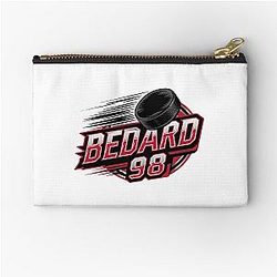 Connor Bedard 98 Hockey T-Shirt Bedard Chicago Hawks Teen Zipper Pouch Hoodie