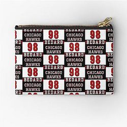 Connor Bedard 98 Hockey T-Shirt Connor Bedard Hockey Hoodie Chicago Hawks Bedard T-Shirt Zipper Pouch