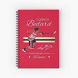 Connor Bedard Calder Trophy Winner Gold Gradient Spiral Notebook