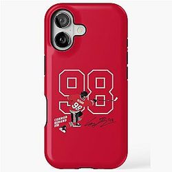 Connor Bedard Blackhawks Signature Art iPhone Case