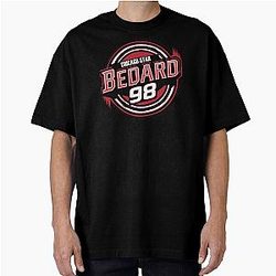 Connor Bedard 98 Hockey Tee Chicago Hawks Bedard Tee Oversized