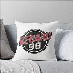 Connor Bedard Chicago Blackhawks throw pillow