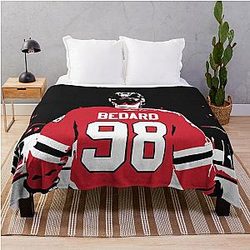 Connor Bedard starting Lineup Throw Blanket