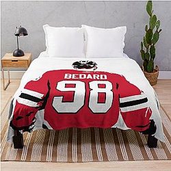 Connor Bedard Starting Lineup Cutout Throw Blanket