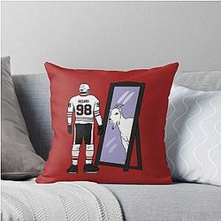 Connor Bedard Mirror GOAT Throw Pillow