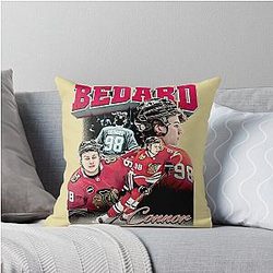 Connor Bedard Hockey Legend Retro Graphic Limited Edition Throw Pillow