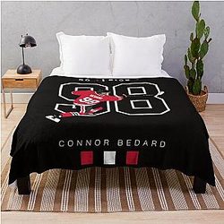 Connor Bedard Draft Art Throw Blanket