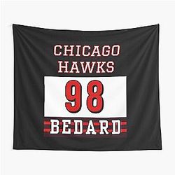 Connor Bedard 98 Hockey T-Shirt Bedard Chicago Hawks Tapestry