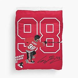 Connor Bedard Blackhawks Signature Duvet Cover