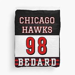 Connor Bedard 98 Hockey T-Shirt Bedard Hoodie Chicago Hawks T-Shirt Duvet Cover
