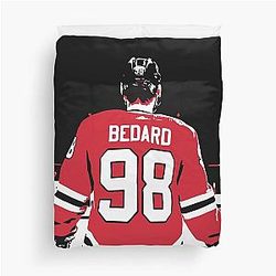 Connor Bedard Starting Lineup Graphic Art Duvet Cover