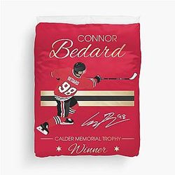 Connor Bedard Calder Trophy Winner Gold Duvet Cover