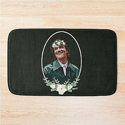 Green Flower Portrait Bath Mat