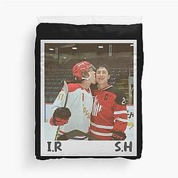 Heated Rivalry Shane Hollander Ilya Rozanov Hudson Williams Connor Storrie Fan Art Duvet Cover