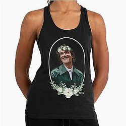 Green Flower Racerback Tank Top