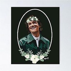 Green Flower Portrait Connor Storrie Poster