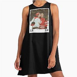 Heated Rivalry Shane Hollander Ilya Rozanov Connor Storrie Fan Art A-Line Dress