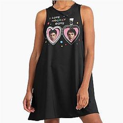 Heated Rivalry Shane Hollander Ilya Rozanov Hudson Williams Connor Storrie Fan Art A-Line Dress